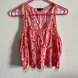 Pink Floral Crop Top